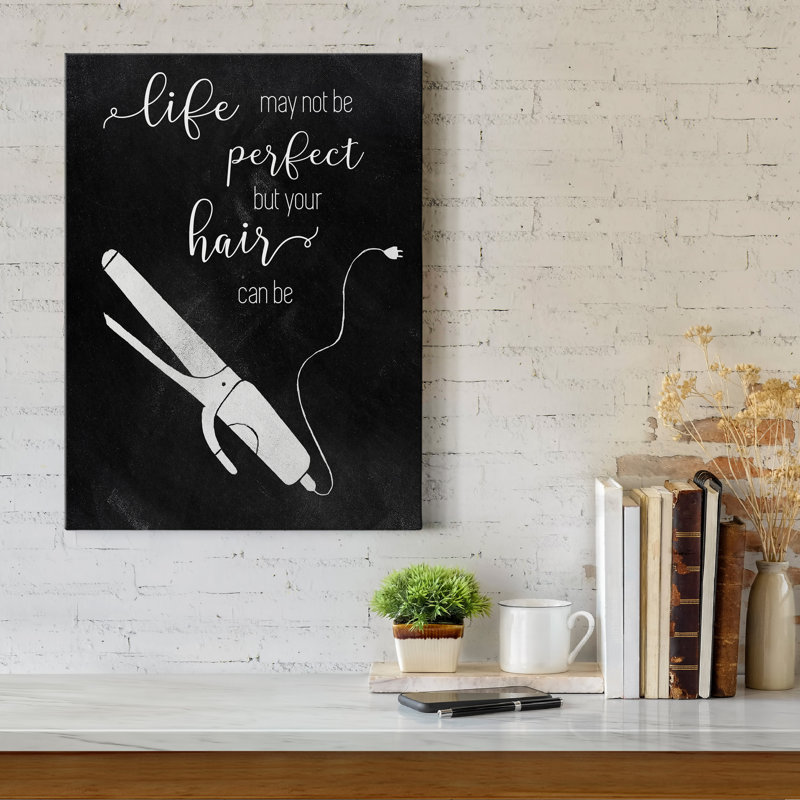 Perfect Hair - reproduction d'art textuel sur toile tendue, H 48 po x l 32 po