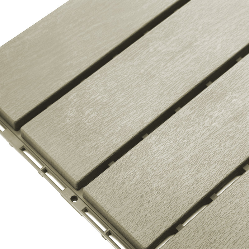 POLYDECK WHITE 30cm L x 30cm W Plastic Interlocking Deck Tile