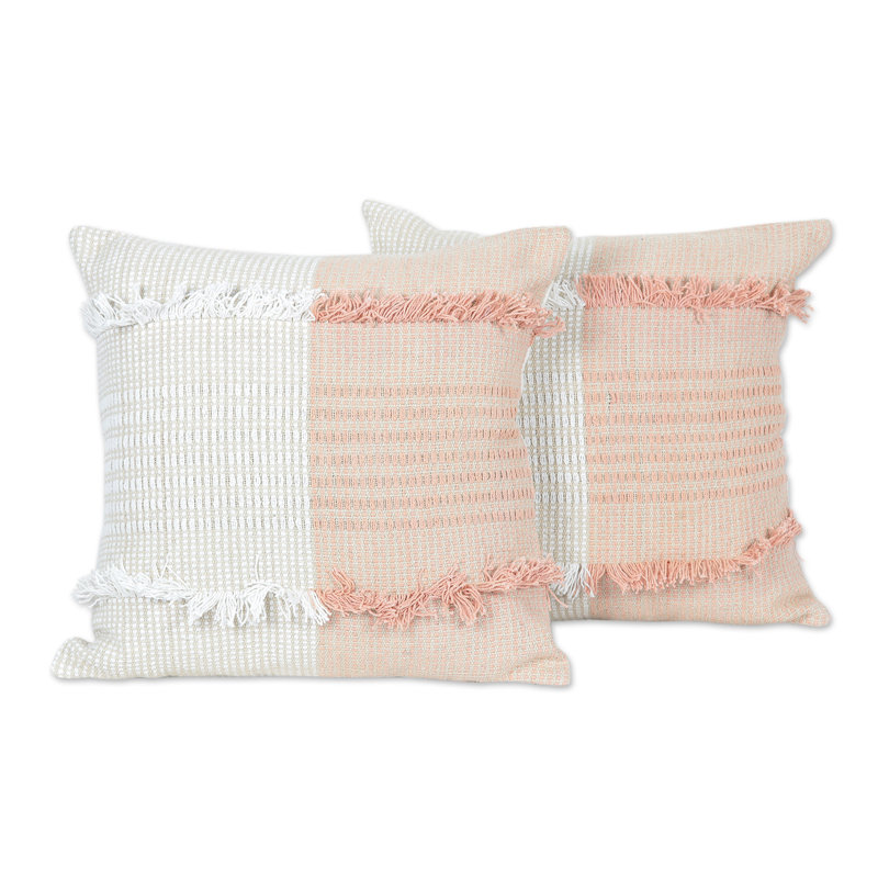Housse de coussin d'intérieur, Pêche / blanc