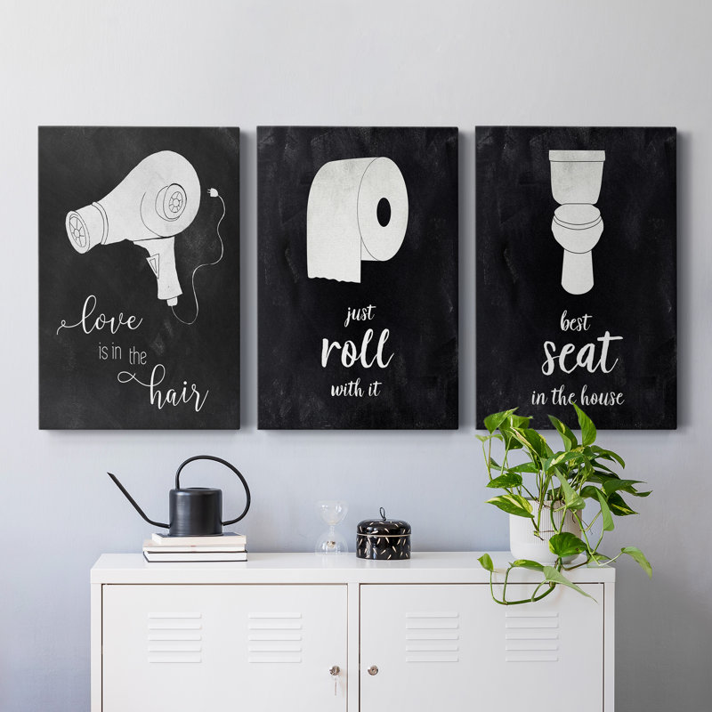 «Best Seat», ensemble de 3 impressions sur toile tendue, H 12 po x l 24 po x P 1 po