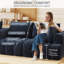 Canapé modulaire rembourré en L 2 pièces avec coussins décoratifs 2 pièces, gauche, bleu foncé-130629710-130629705