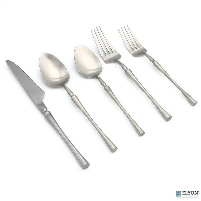 Ensemble de couverts 20 pièces en acier inoxydable Elyon 18/10, Argent