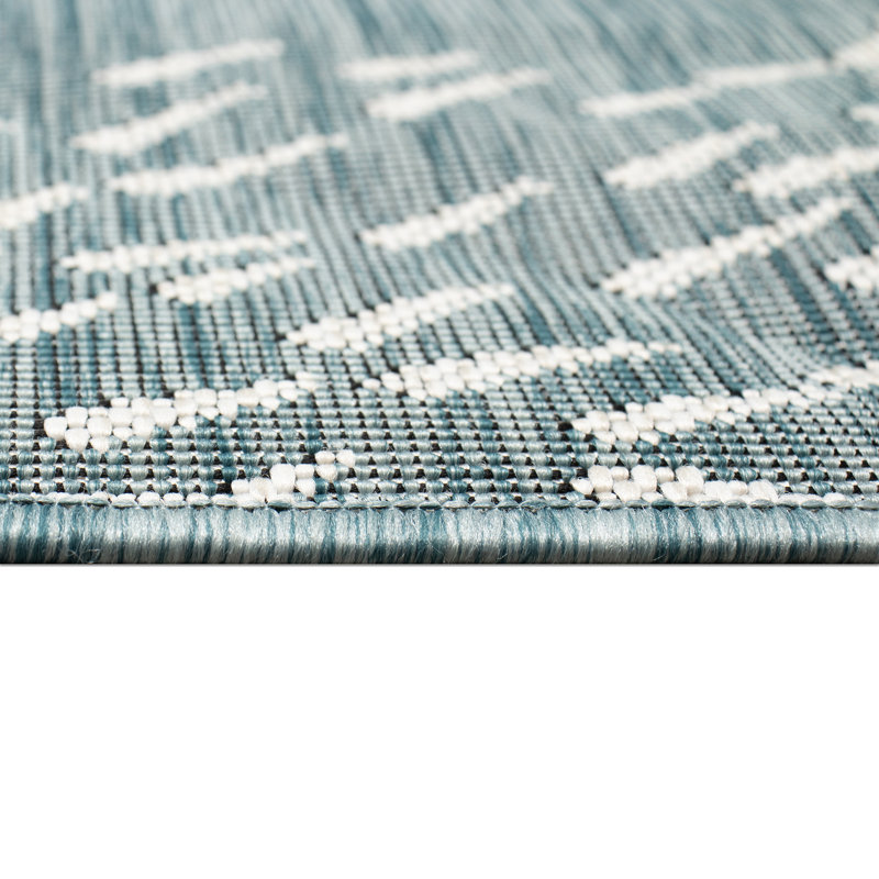 Tapis d'intérieur et d'extérieur à tissage plat abstrait Conradine Performance, Rectangle 6 pi 6 po x 9 pi 4 po
