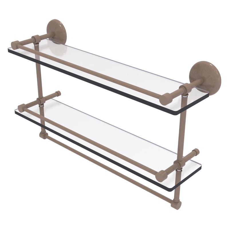 Tablette double en verre avec barre à serviettes MC Inch Gallery, Beige ombré