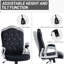 Fauteuil de travail en velours noir, hauteur et inclinaison réglables, pivotant, dossier pour un environnement de travail détendu, bureau d'ordinateur inclinable, roues pivotantes, utilisation réglable et confortable
