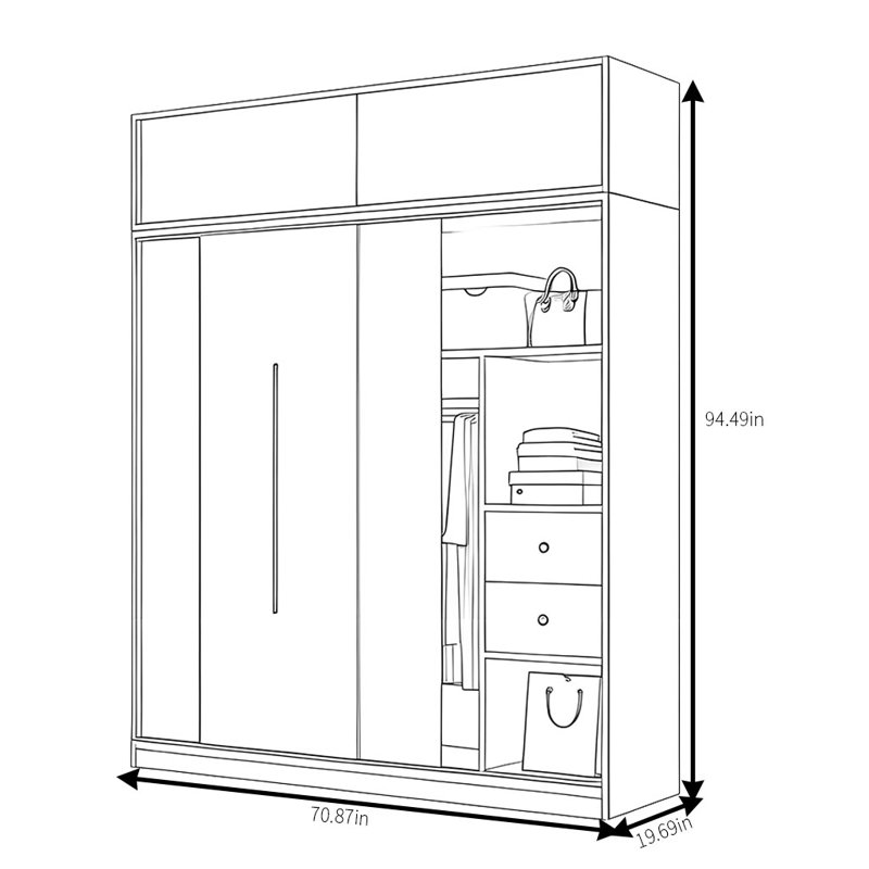 Haddon, 94" H x 71" W x 20" D