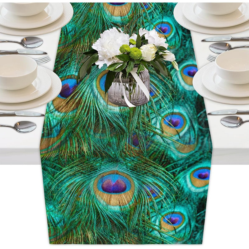 Chemin de table Peacock Feather