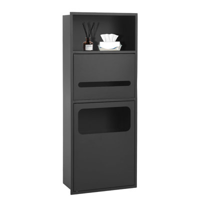 Niche de douche murale en acier inoxydable 304 avec porte-mouchoirs