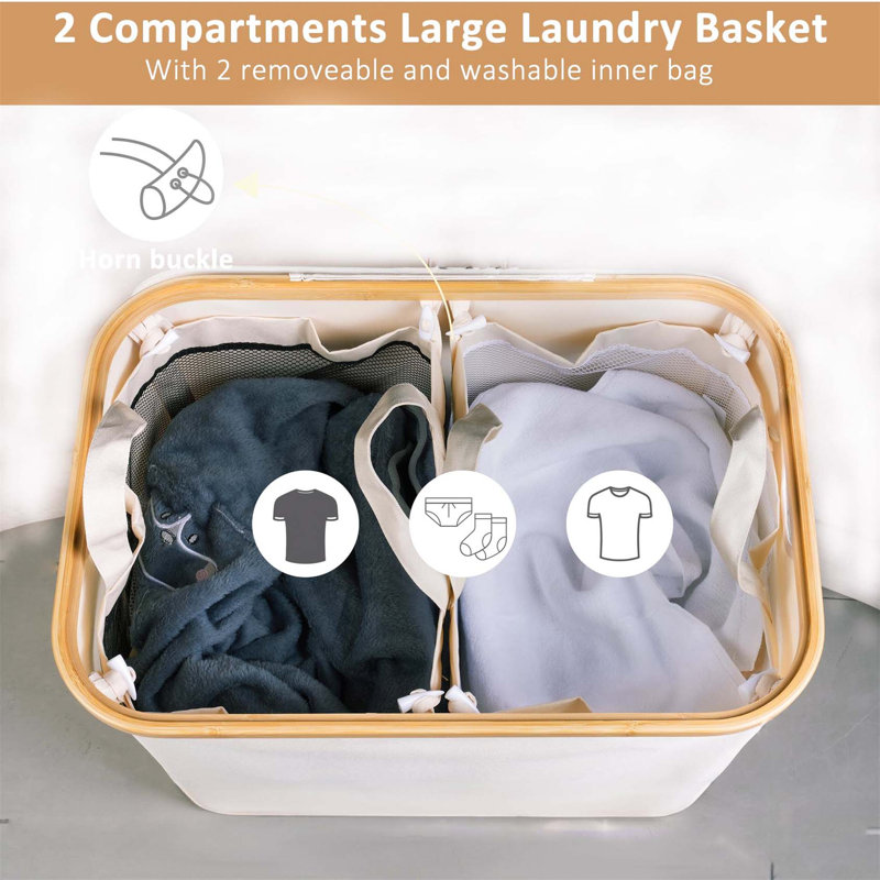 Bhargava Laundry Hamper with Handles, Beige