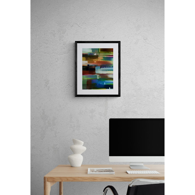 Abstract Composition 275 Print by Angel Estevez, 33" H x 25" W, Black Framed Canvas