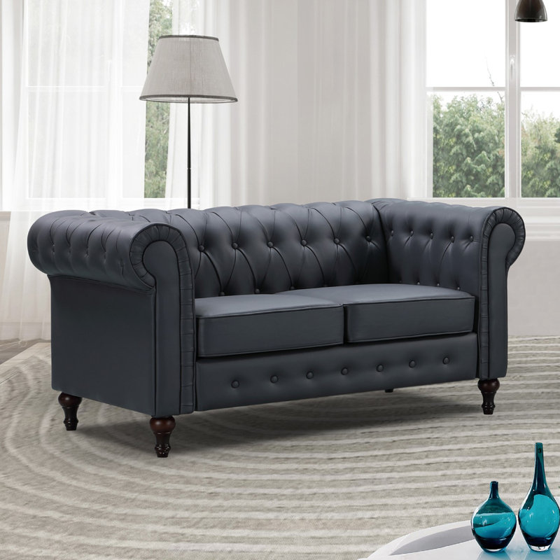 Marzano 2 Seater Faux Leather Sofa, Grey