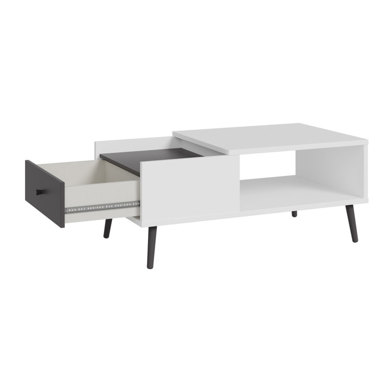 HARLLSON Coffee Table with Storage, White/Dark Grey