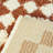 Walker Checkered Burnt Orange/Cream Shag Area Rug-1018578566