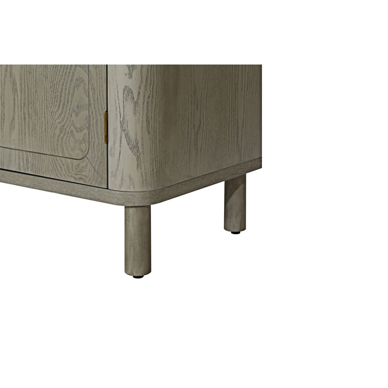 60'' Rounded Design Elements Throughout The Sideboard Including Tabletop
