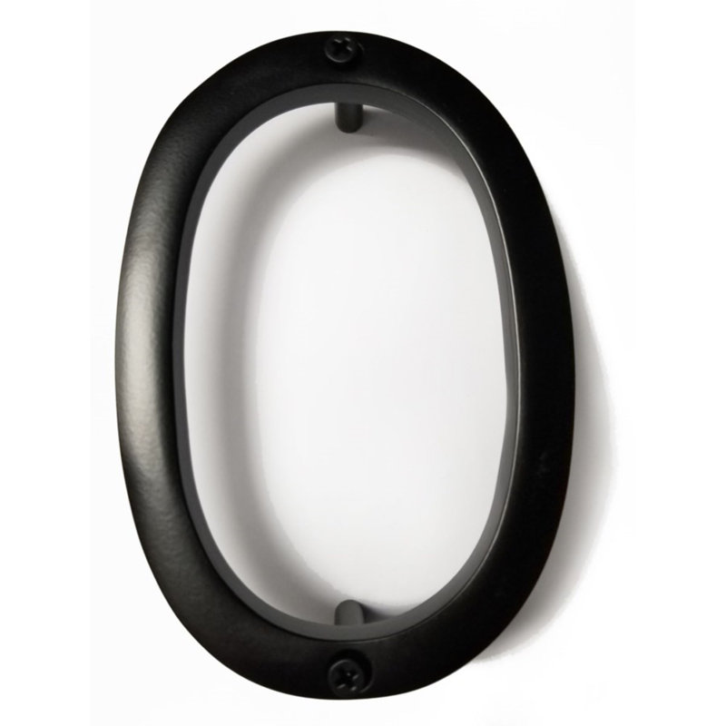 Numéro de maison en métal flottant, 0, 5", Noir