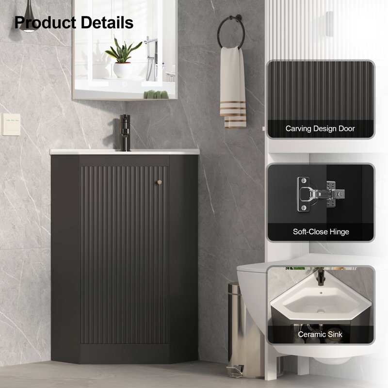 Ensemble de meuble-lavabo de coin 16 po avec lavabo