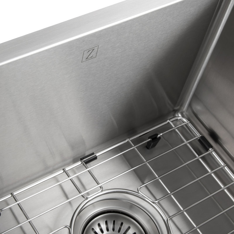 Anton Stainless Steel 33" L x 19" W Double Basin Undermount Kitchen Sink with Basket Strainer