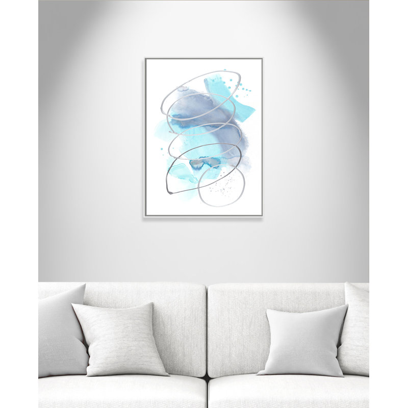 Pool Party 2 - Cadre flottant, reproduction d'art sur toile, H 40 po x l 30 po x P 2 po, Cadre blanc