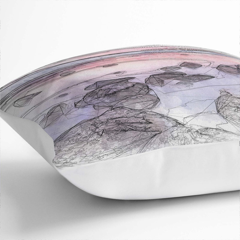 Sunset over Lake Tahoe Cushion with Filling, 55cm H x 55cm W x 20cm D, White