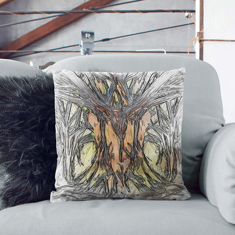 Floral Square Cushion, 40cm H x 40cm W x 15cm D