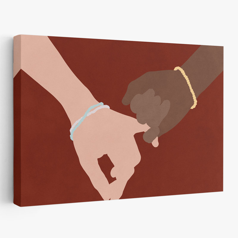 «Pinky Swear» - art numérique transitionnel contemporain mains minimalistes, H 40 po x l 60 po