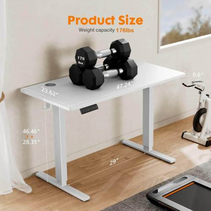Markitta Adjustable Standing Desk, White