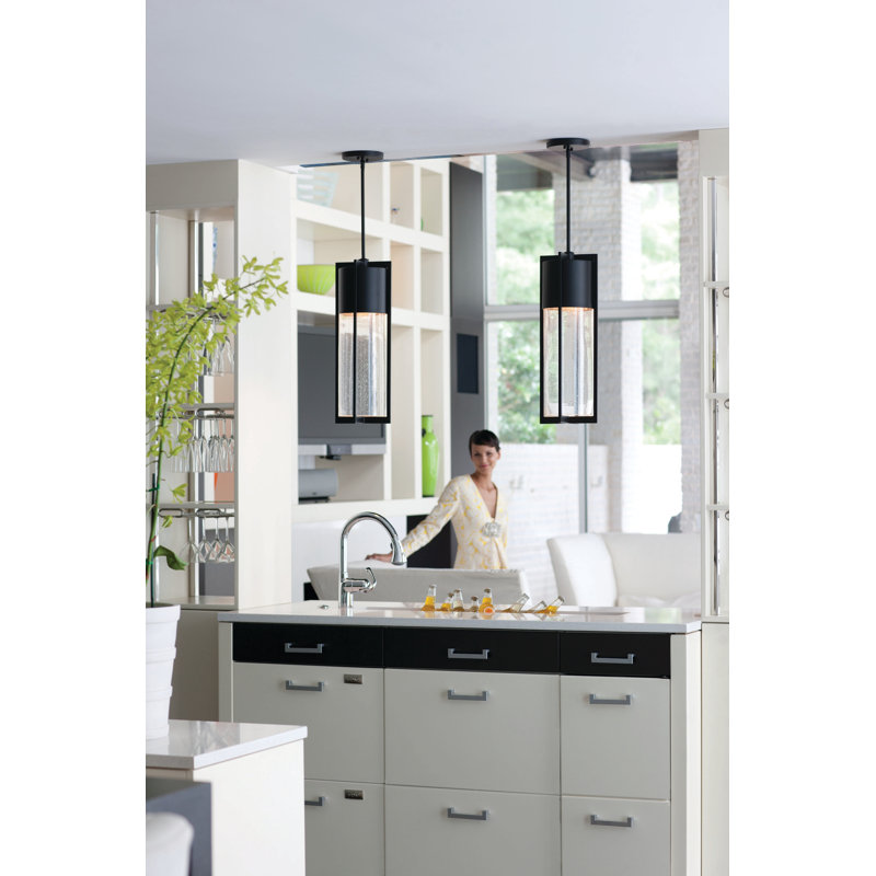 Bandit Outdoor Pendant, 24.5" H x 8.25" W, Incandescent, Black