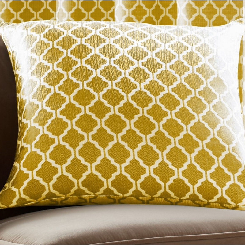 Dareece Geometric Square Throw Cushion, 55 x 55cm, Ochre