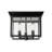3 - Light 11.47" Black Square Seeded Glass Flush Mount