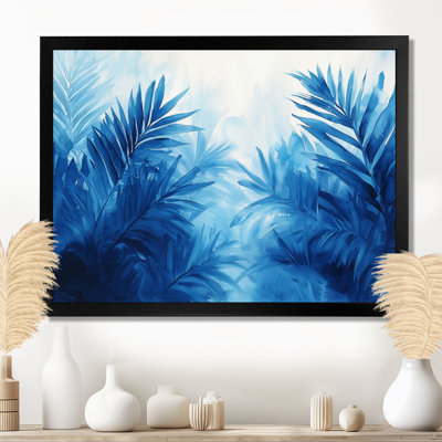 Art mural sur toile Cleah Palms In Velvet Blue Harmony I - Palmiers et palmiers