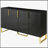 Modern Sideboard with Four Doors, Metal Handles & Legs and Adjustable Shelves for Kitchen Storage-1927156143
