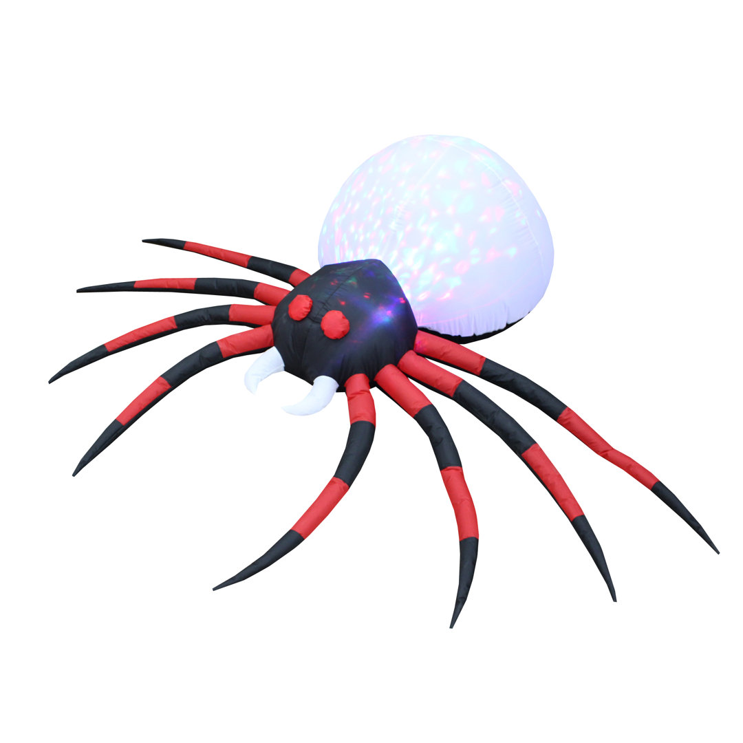 8 Foot Long Lighted Happy Halloween Inflatable Projection Kaleidoscope Spider with LED Indoor / Outdoor Holiday Blow Up Yard Garden Halloween Decoration The Holiday Aisle®