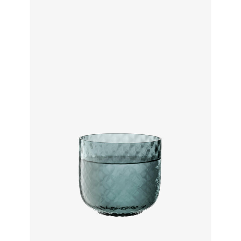 Dapple Handmade Hammered Glass Drinking Glass, Water Blue