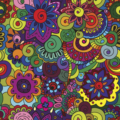 Seamless Floral Pattern - Wrapped Canvas Print