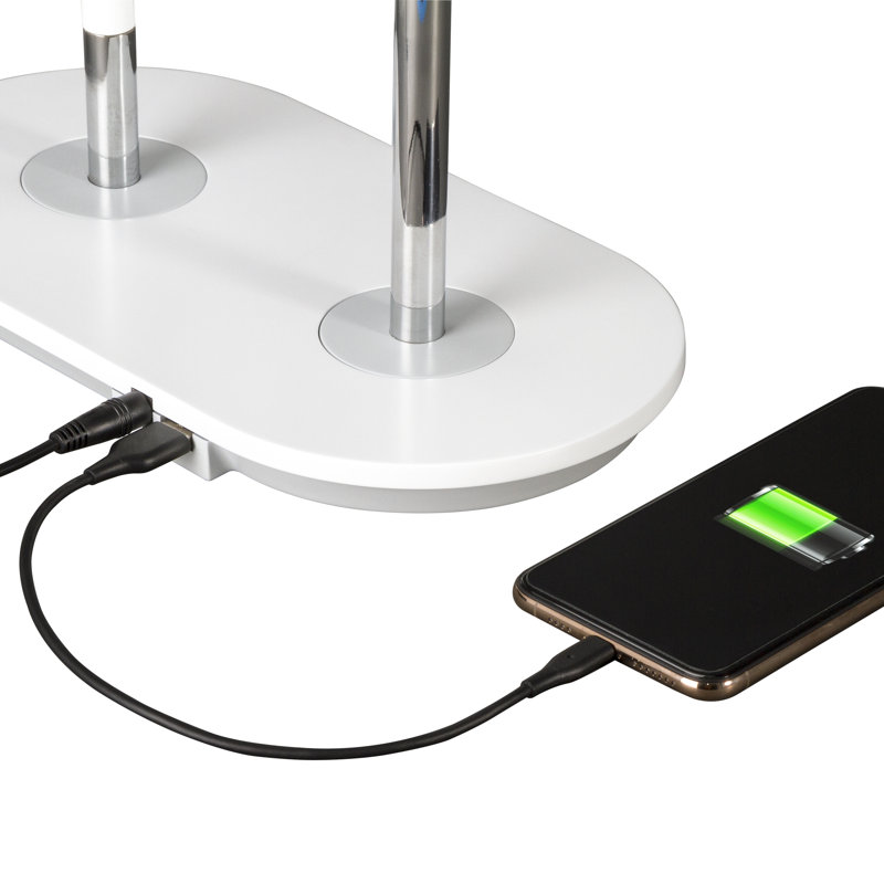 OttLite Wireless Charging LED Makeup Mirror - Illuminated Magnifying Light with USB Port
