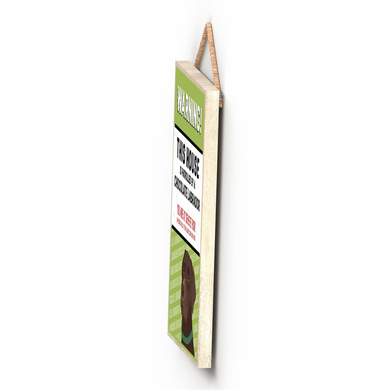 Katie Pearson Chocolate Labrador Wooden Wall Décor, Green/Brown