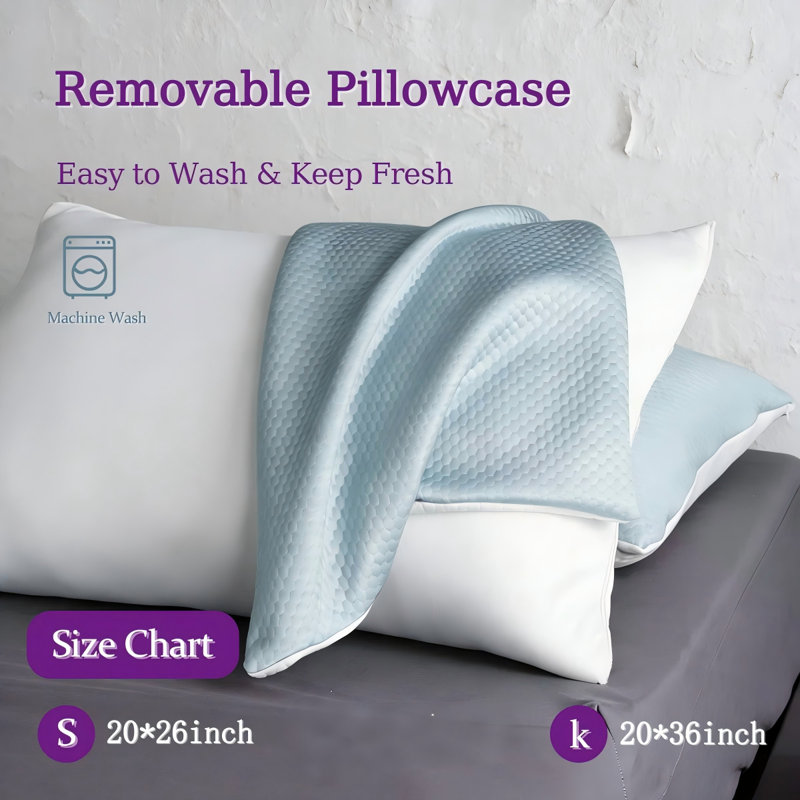 Oreiller moyen en mousse à mémoire de forme Wayfair Sleep ™, Roi, 1, Ferme