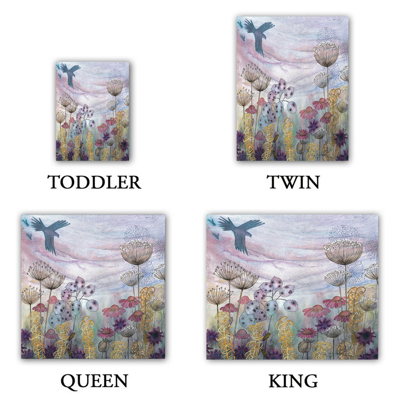 Ensemble de housse de couette en microfibre DiaNoche par Judith Figuiere - Birds Seedheads