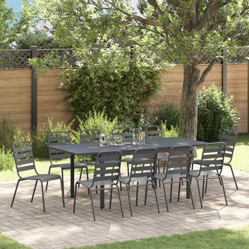 Patio Dining Set with, 74 cm H x 211.5 cm W x 90 cm D, 11, 10