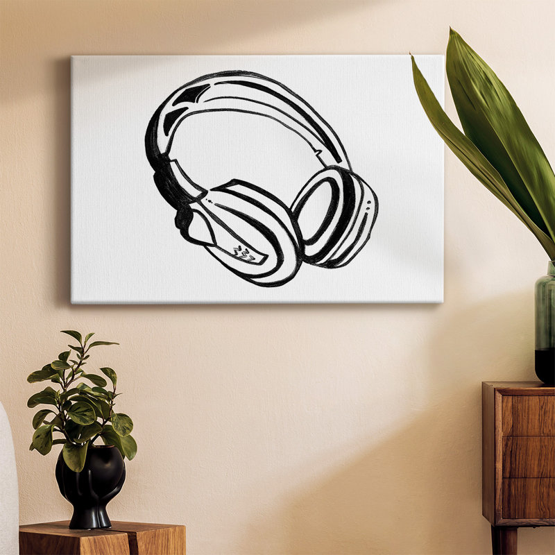 Casque avec croquis sur toile tendue, H 12 po x l 18 po