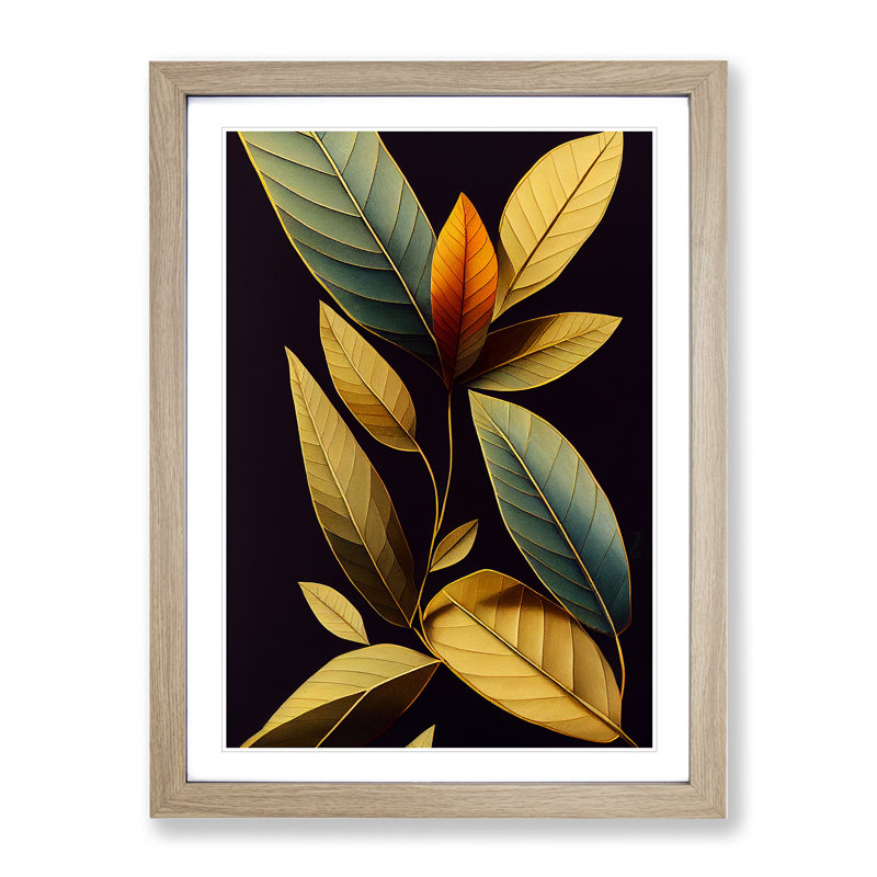 The Lush Leaves - Single Picture Frame Print, 34cm H x 25cm W x 2cm D, Oak Framed