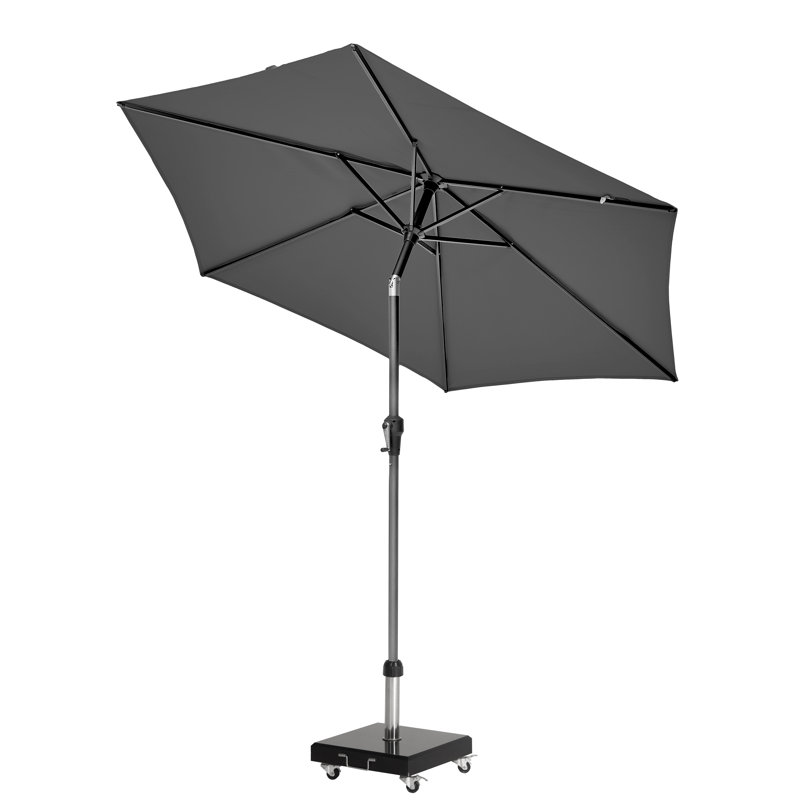 Hatten Riva Traditional Round Parasol, Grey, 232cm H x 250cm W x 250cm D