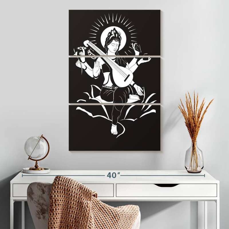 Adas symbolique Saraswati, H 32 po x l 20 po