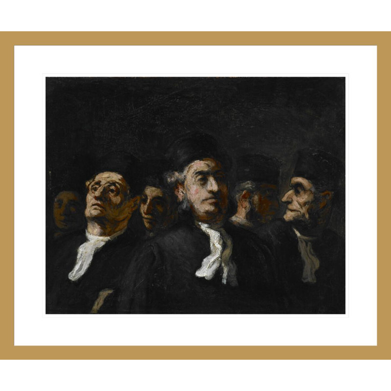 Une rencontre d'avocat par Honoré Daumier - Impression giclée sur cadre, H 23,5 po x l 27,99 po
