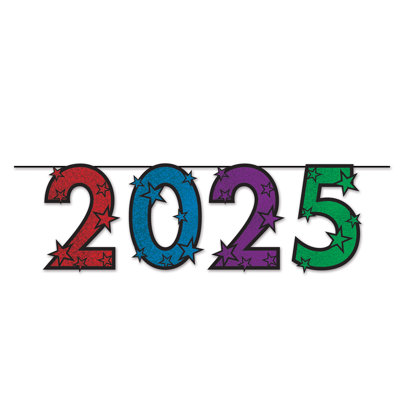 "2025" Streamer - 15" x 5' - Pack of 12