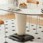 Table ovale blanche en pierre avec fibre de verre pour la salle à manger / cuisine-1799503785