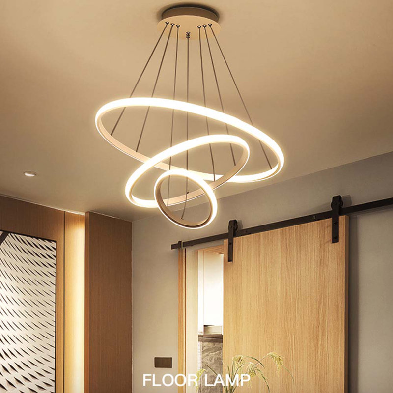 Ackerson 3 - Light White LED Unique/Statement Pendant, 100cm H x 80cm W x 80cm D