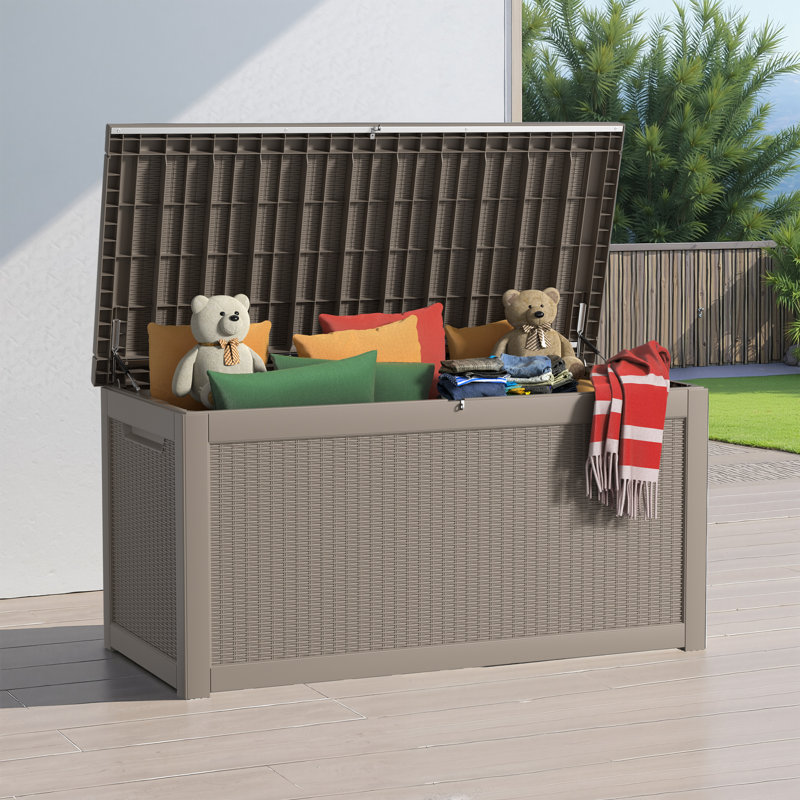 260 Gallon Durable Water Resistant Resin Deck Box All-Weather Storage Box Indoor and Outdoor Use For Garden Patio Furniture and Supplies