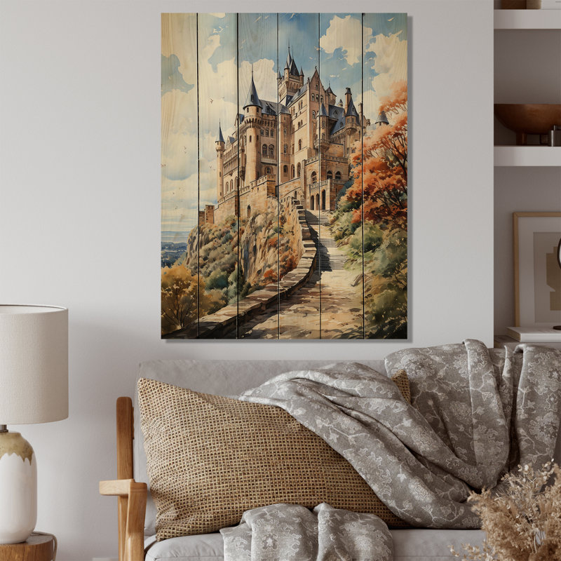 Château de Hohenzollern, Allemagne, sur bois, H 40 po x l 30 po x P 0,78 po