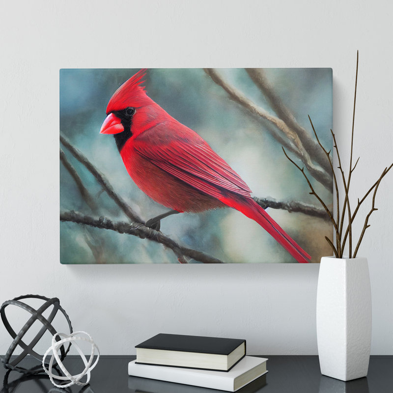 Cardinal Bird Vol.5 - Wrapped Canvas Painting, 40cm H x 60cm W x 3cm D